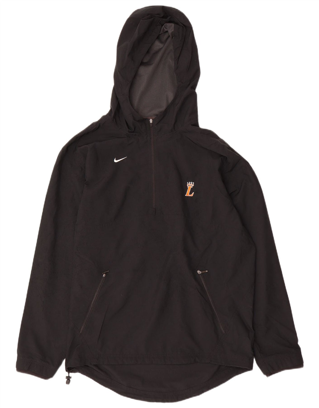 NIKE Mens Hooded Anorak Jacket UK 36 Small Black Polyester