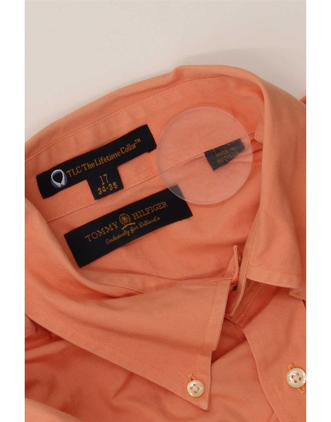 Camicia alta da uomo Tommy Hilfiger taglia 17 XL arancione
