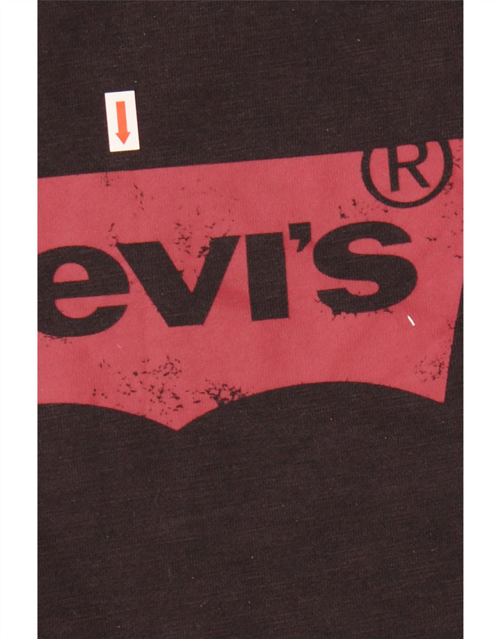 Levi's Felpa grafica da uomo in cotone nero medio