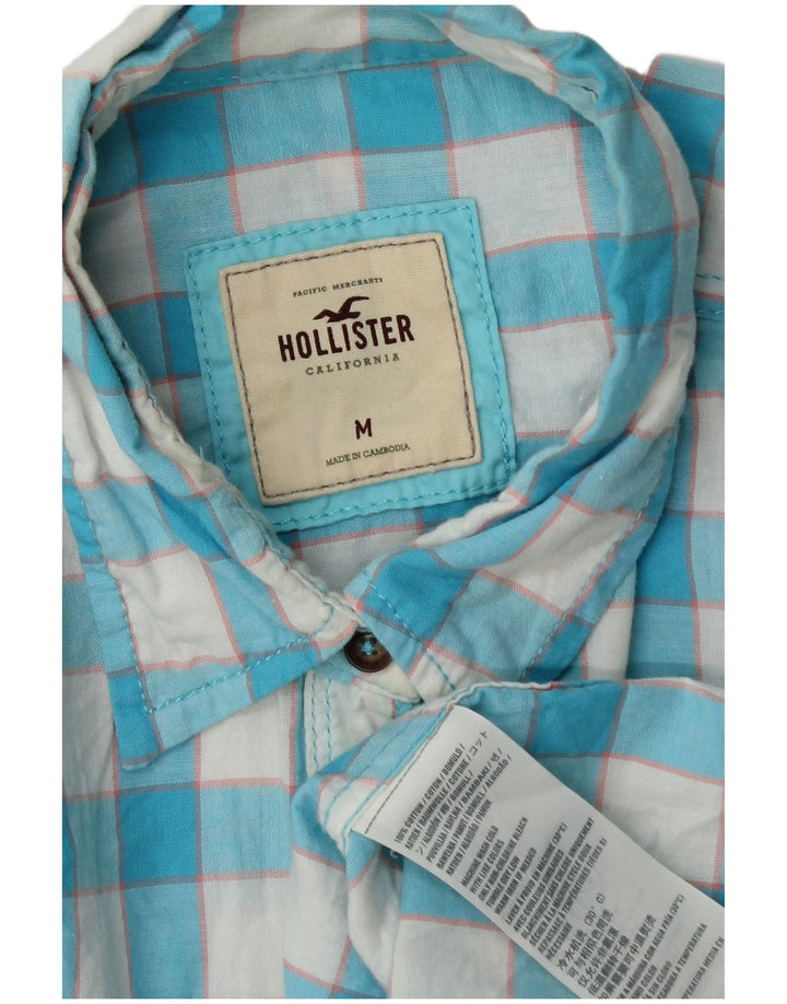 Camicia Hollister da donna UK 12 in cotone a quadretti blu medio
