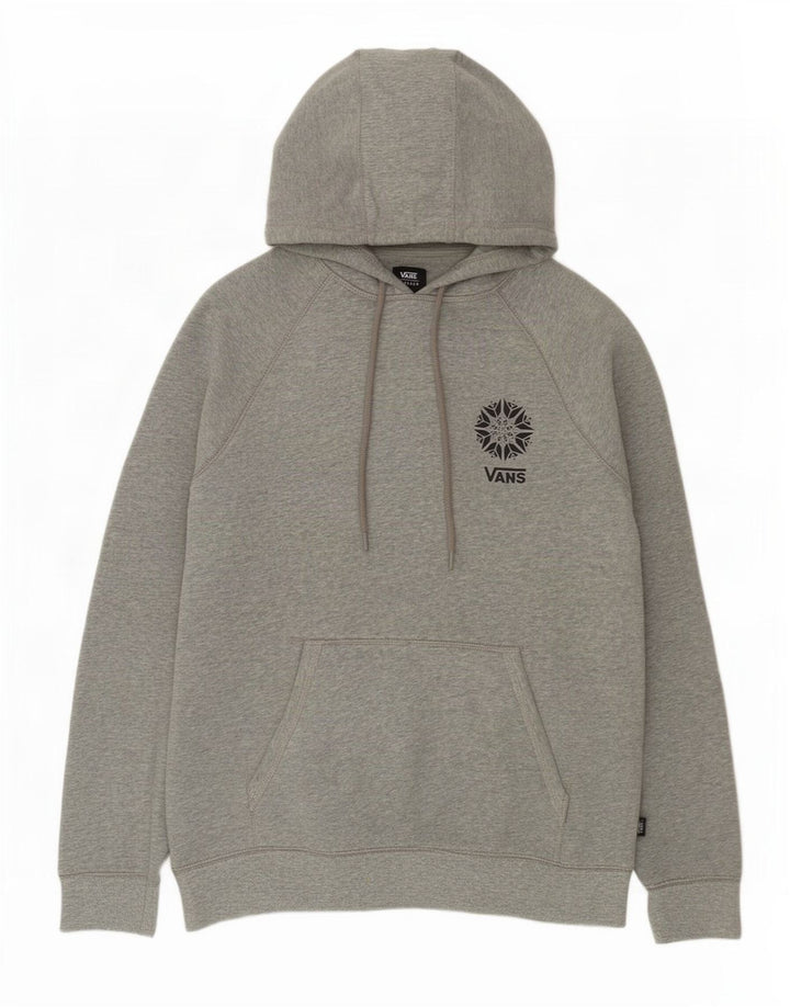 Felpa con cappuccio grafica da uomo Vans in cotone grigio medio
