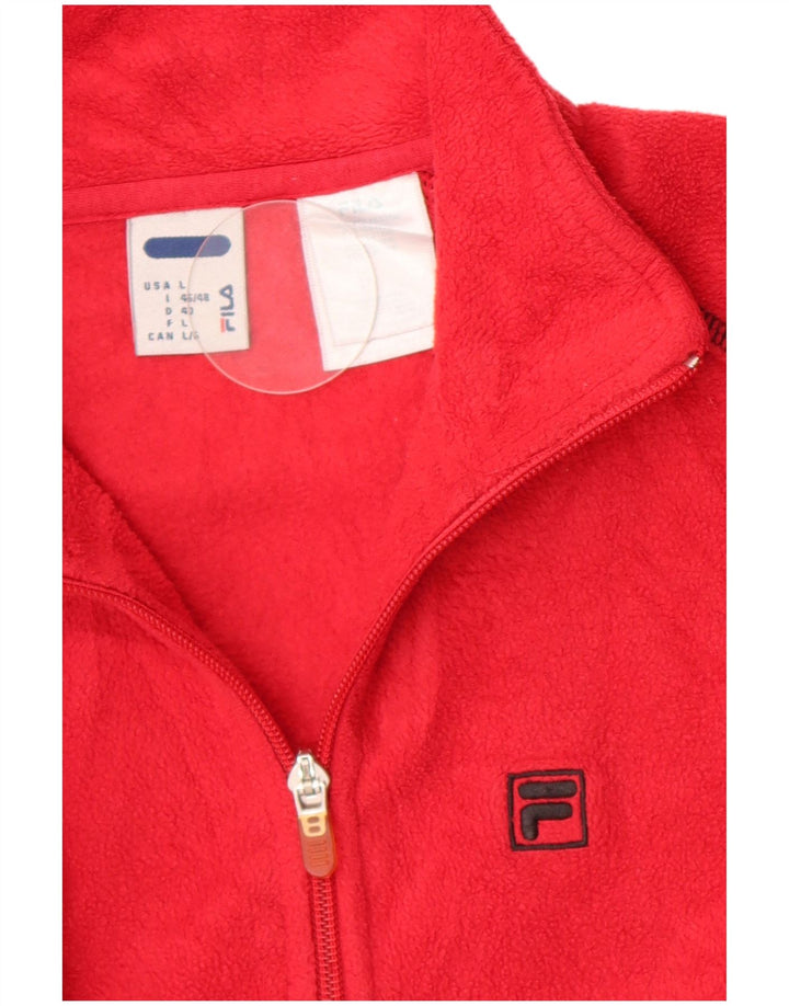 Maglione in pile da donna Fila con collo e zip IT 46/48 Large Rosso Poliestere