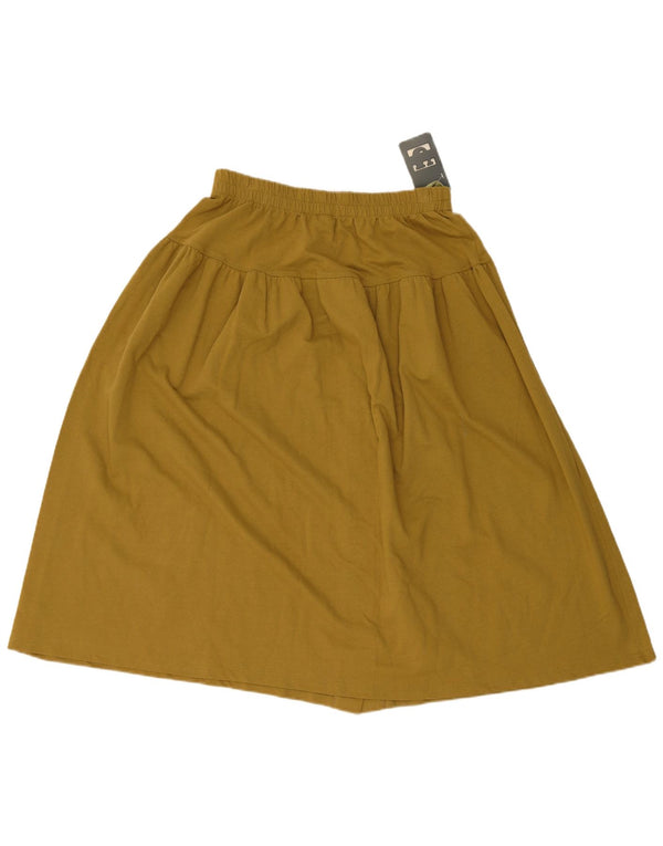 Gonna a trapezio da donna vintage UK 44/46 media W32 cotone kaki