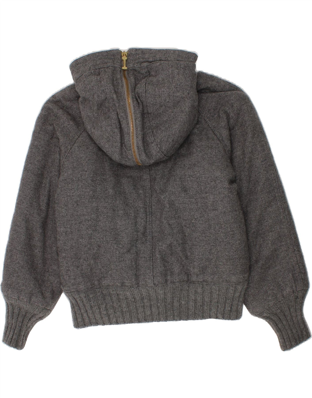 ICEBERG Girls Hooded Bomber Padded Jacket 7-8 Years Grey Wool Vintage Iceberg and Second-Hand Iceberg from Messina Hembry 