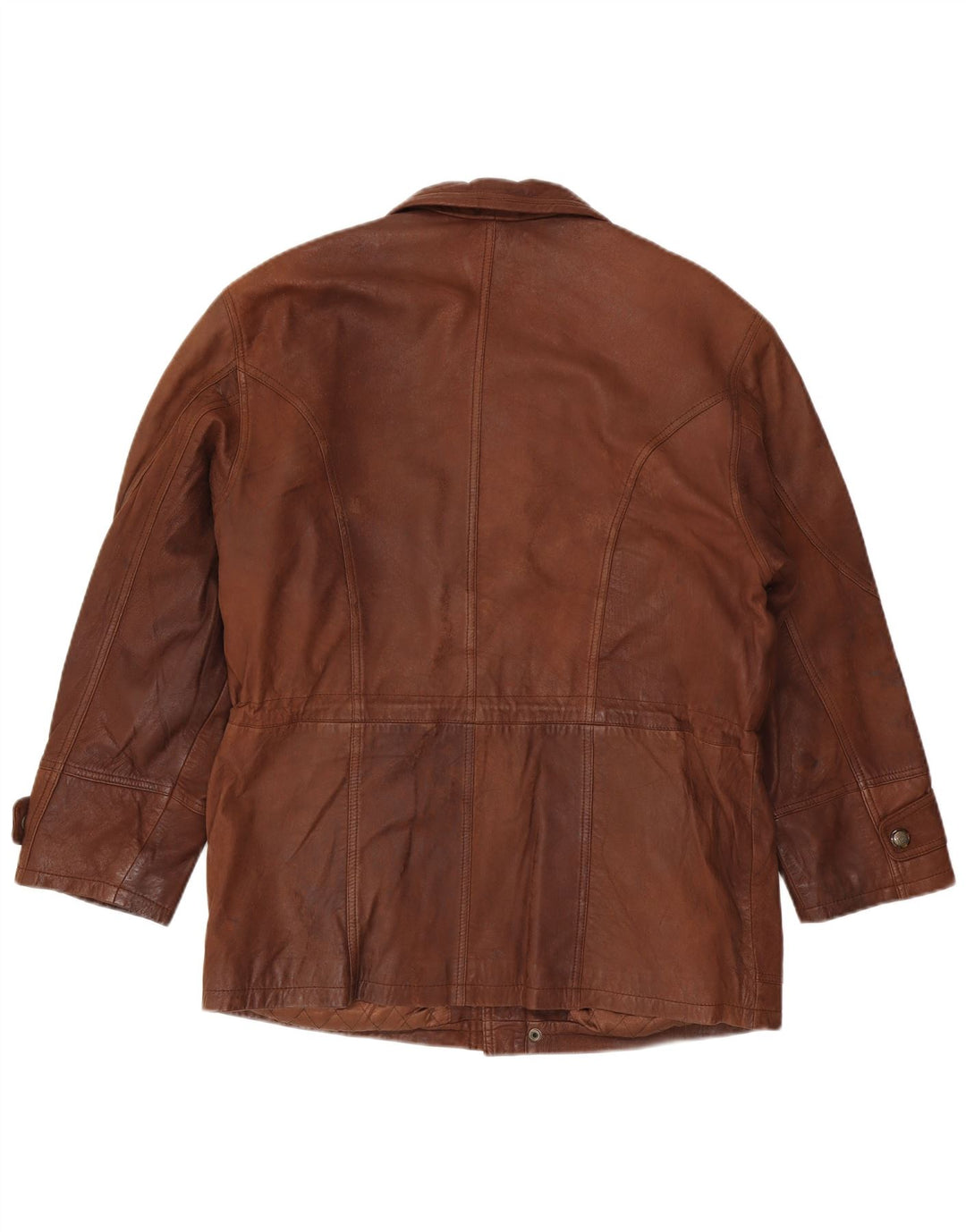 Giacca in pelle vintage da uomo IT 50 grande marrone