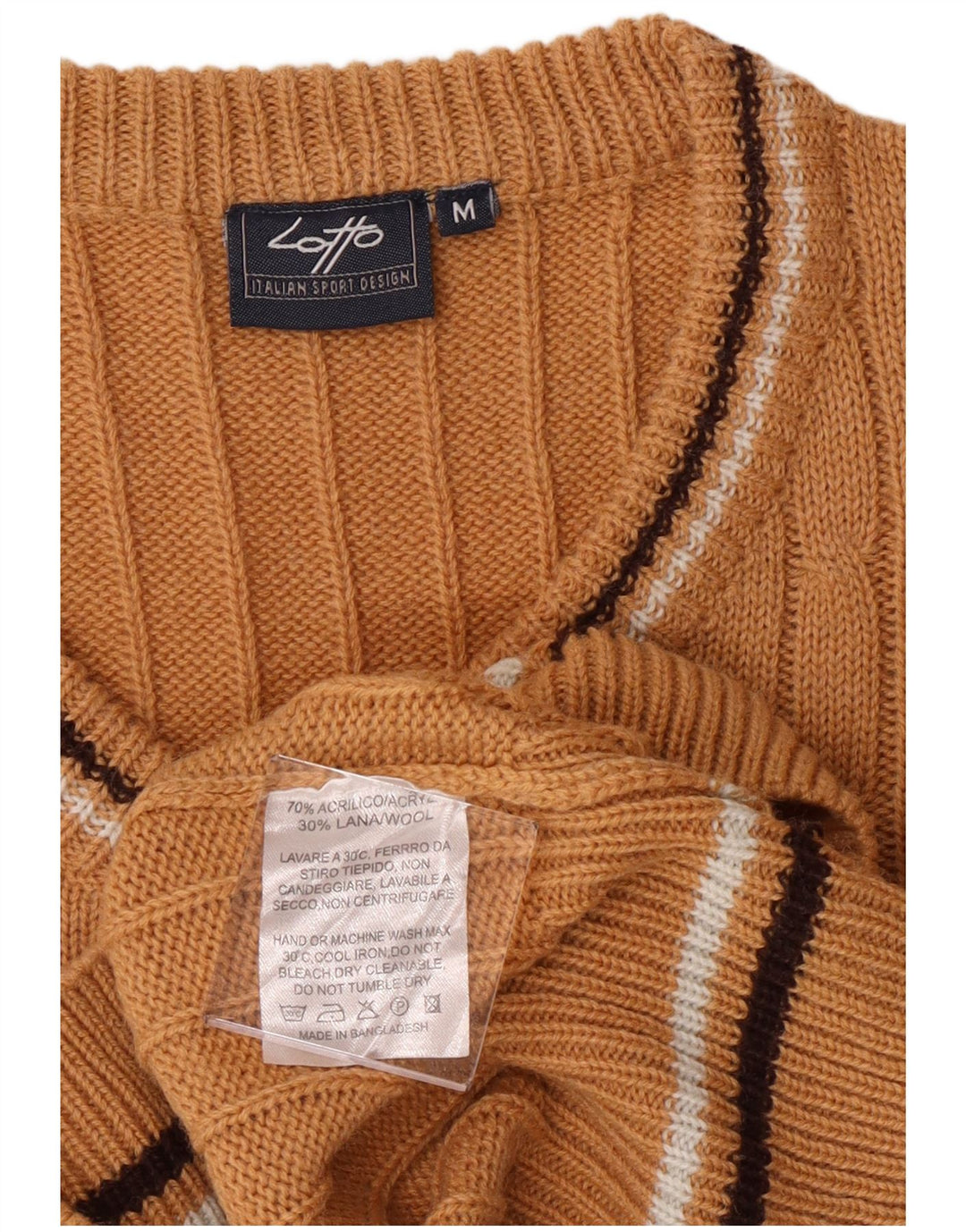 Maglione da uomo con scollo a V Lotto in acrilico marrone medio