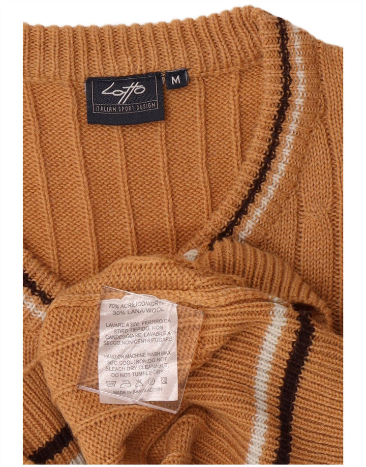 Maglione da uomo con scollo a V Lotto in acrilico marrone medio