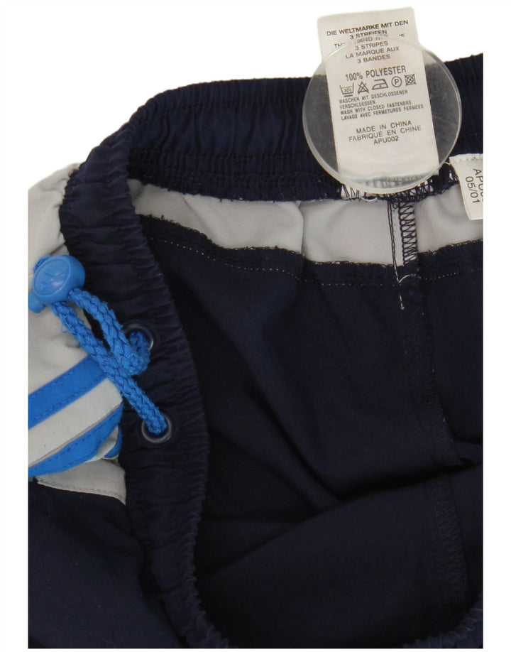 Pantaloni della tuta da ragazzo Adidas 15-16 anni in poliestere color block blu navy