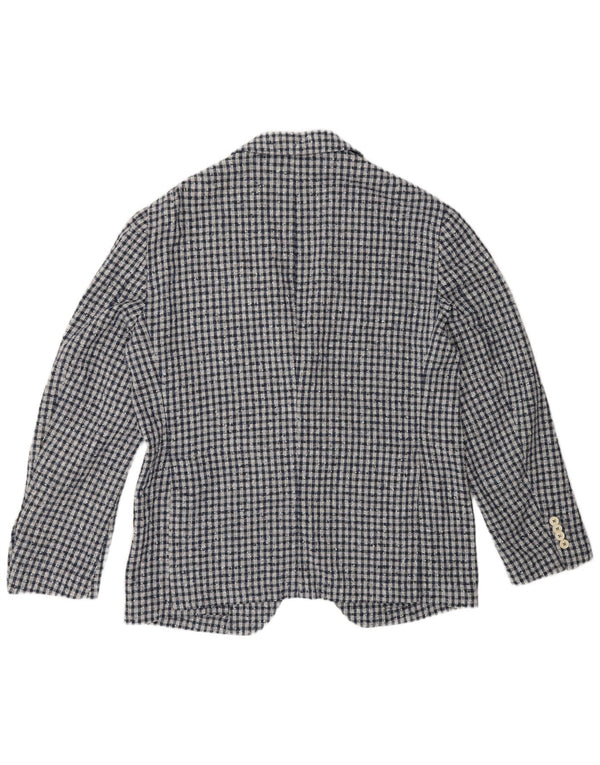 Fradi Mens 2 Button Blazer Jacket IT 54 2XL Grey Check Cotton