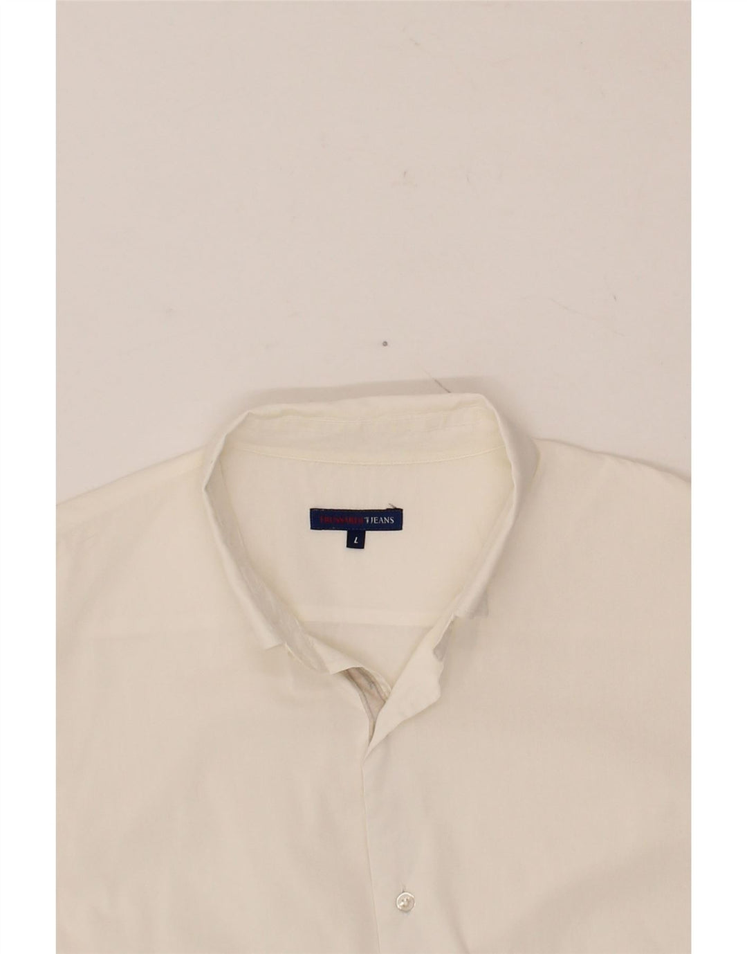 TRUSSARDI JEANS Mens Shirt Large White Vintage Trussardi Jeans and Second-Hand Trussardi Jeans from Messina Hembry 