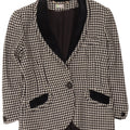 Giacca blazer da donna Egoiste UK 14 media nera pied de poule classica