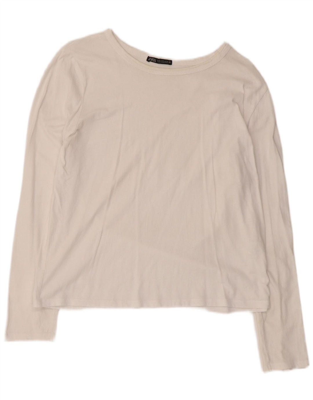 Top Zara da donna a maniche lunghe UK 18 XL cotone bianco