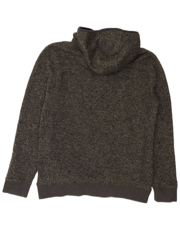 Maglione con cappuccio e zip da uomo Quiksilver grande in poliestere color block grigio