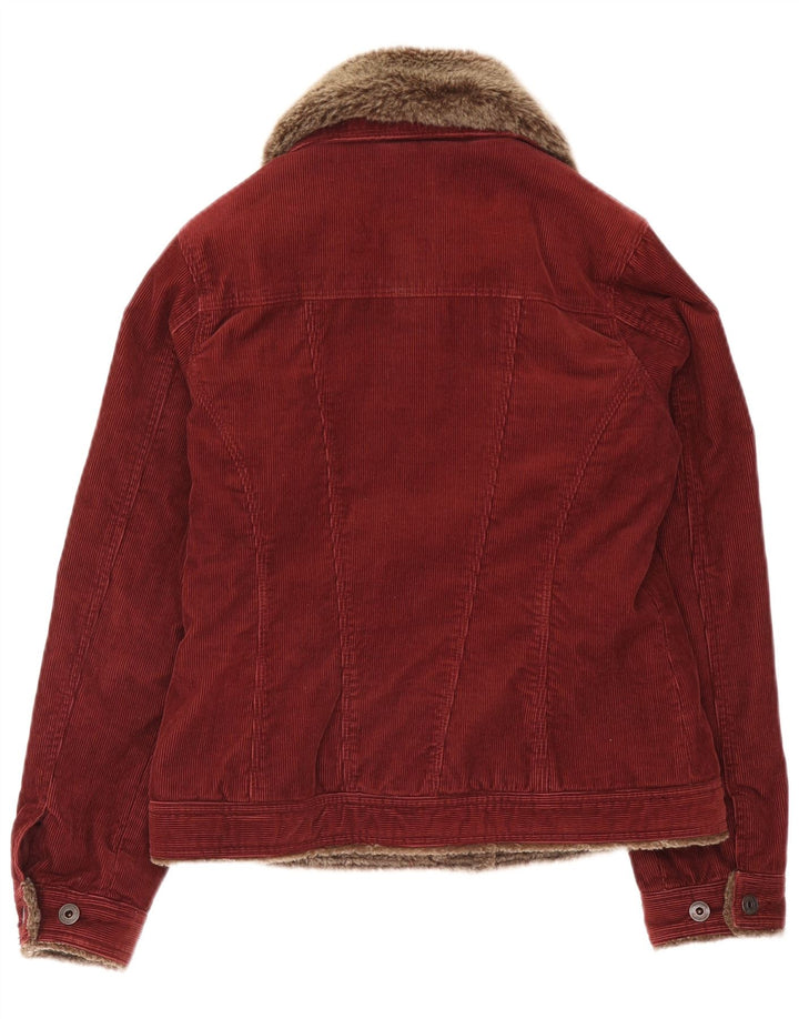 Giacca da donna in velluto a coste Monsoon UK 10 piccola in cotone bordeaux