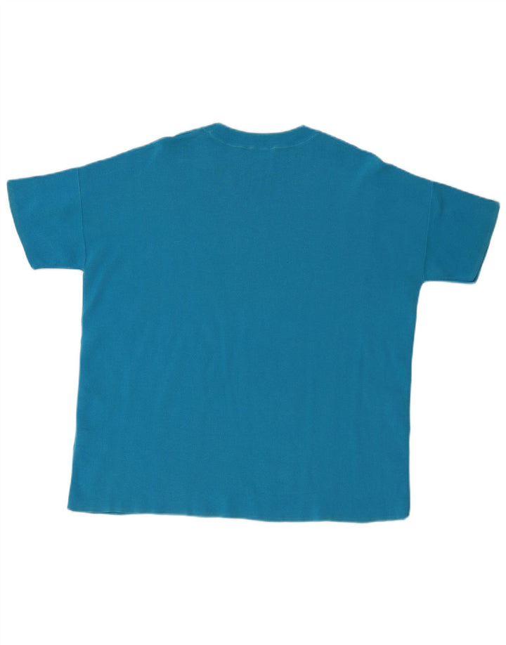 T-shirt da uomo ampia e vestibilità ampia, piccola, in cotone blu