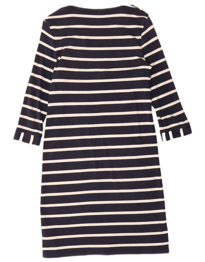 WHITE STUFF Womens 3/4 Sleeve Shift Dress UK 10 Small  Navy Blue Striped