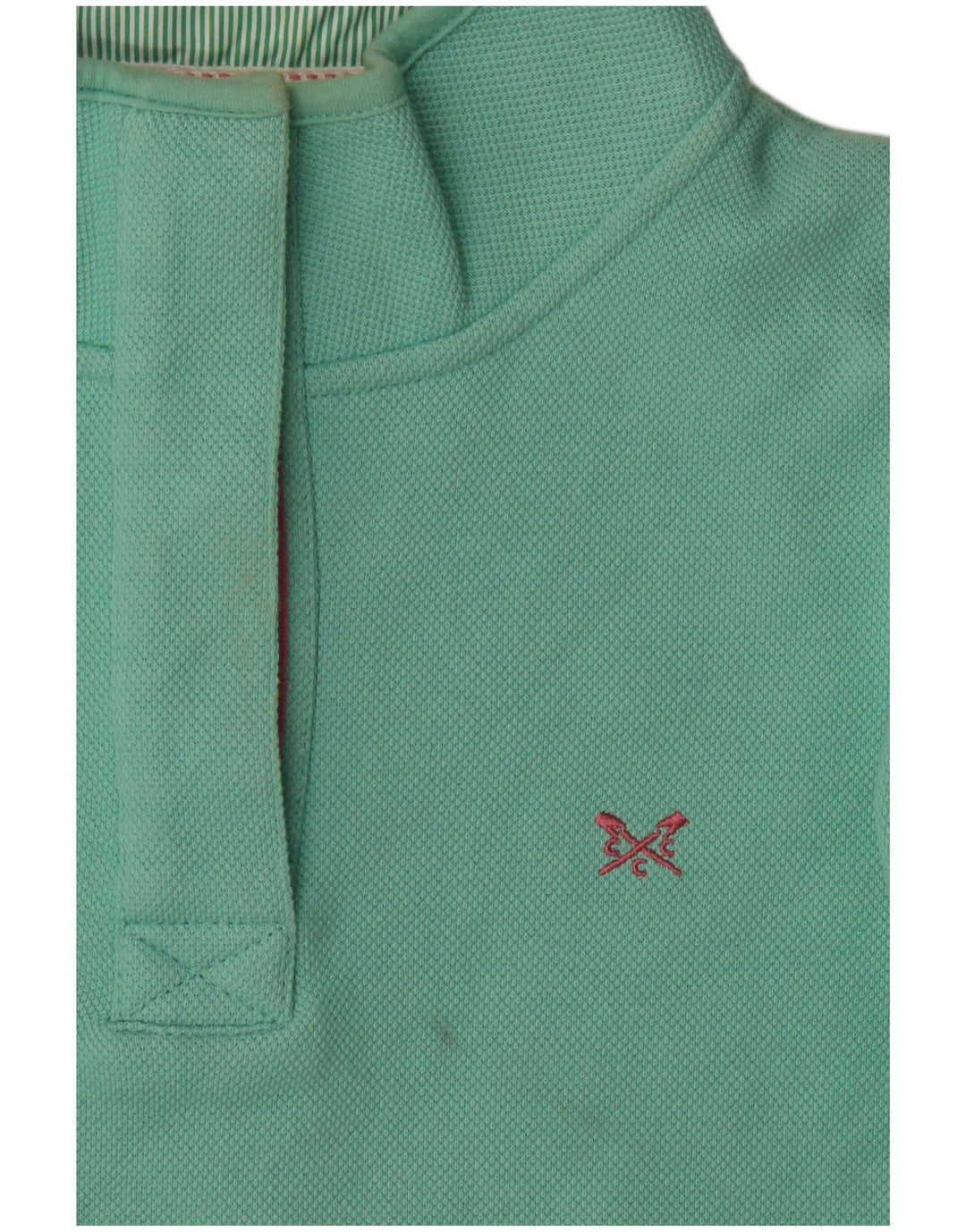 Crew Clothing Felpa da donna con collo abbottonato Maglione UK 12 Verde medio