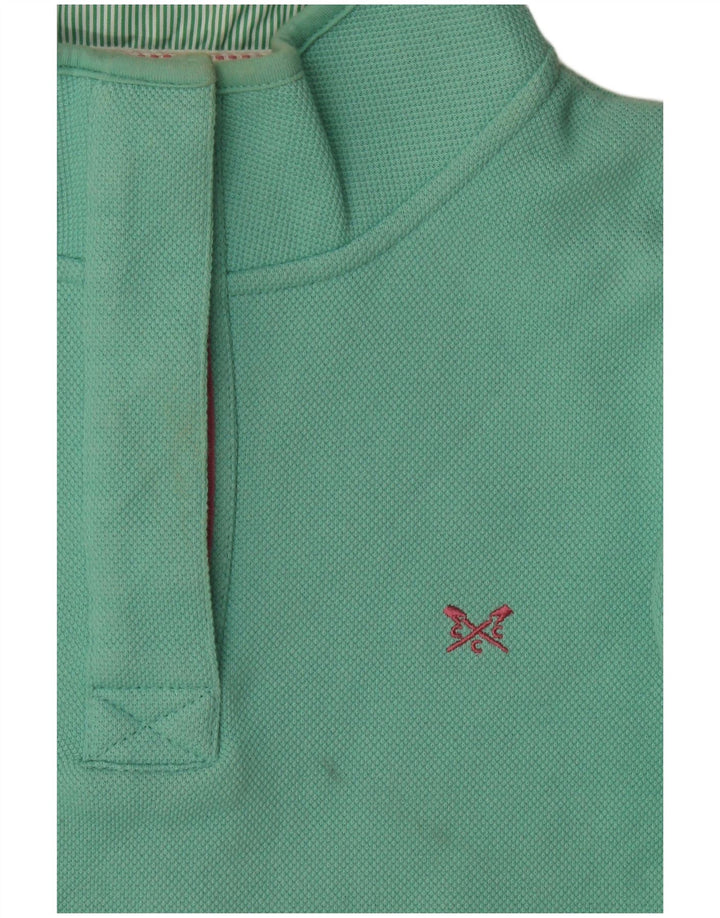 Crew Clothing Felpa da donna con collo abbottonato Maglione UK 12 Verde medio