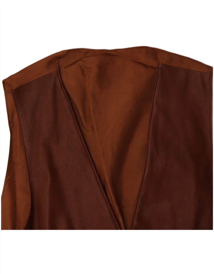 Gilet in pelle da uomo VINTAGE grande in pelle marrone