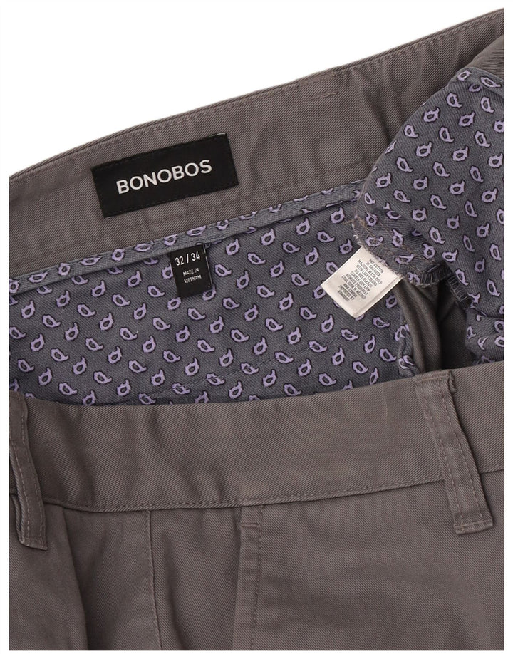 Pantaloni chino dritti da uomo BONOBOS W32 L28 cotone grigio