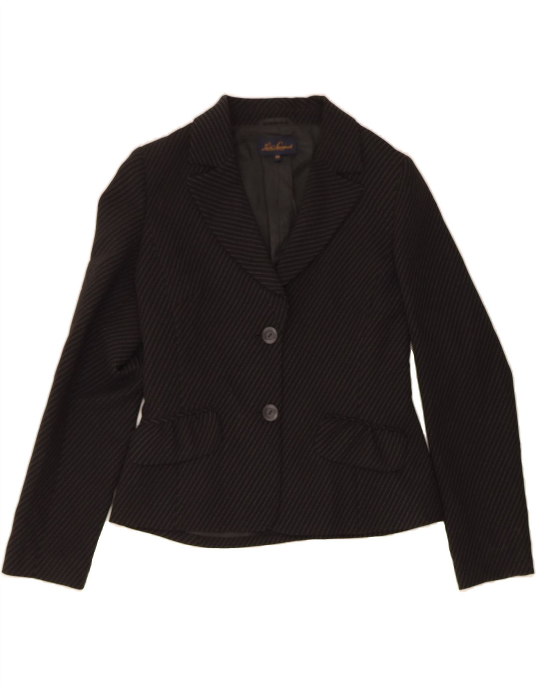 LUISA SPAGNOLI Womens 2 Button Blazer Jacket IT 44 Medium Black Striped Vintage Luisa Spagnoli and Second-Hand Luisa Spagnoli from Messina Hembry 