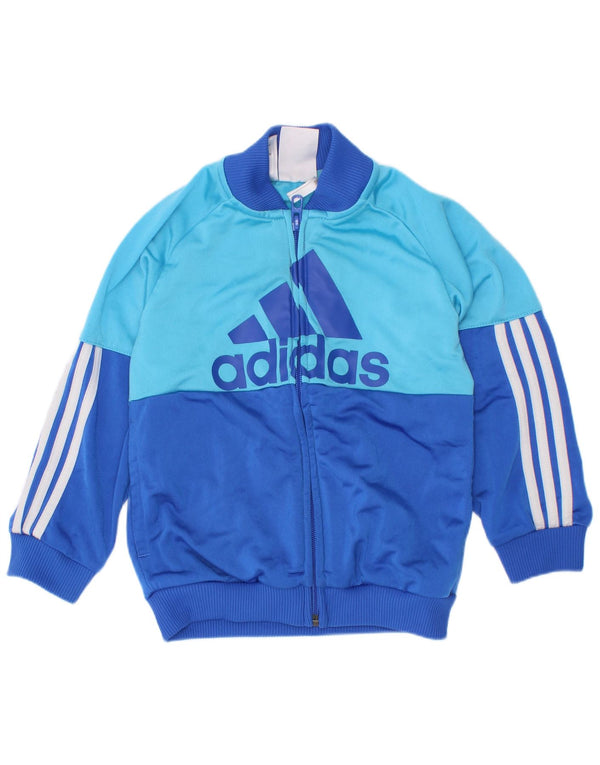 Giacca da ginnastica grafica da ragazzo Adidas 2-3 anni Blu Colourblock