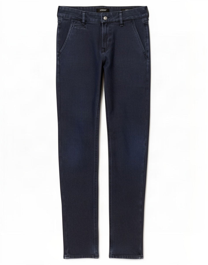 Pantaloni chino slim da uomo Guess W29 L32 poliestere blu navy
