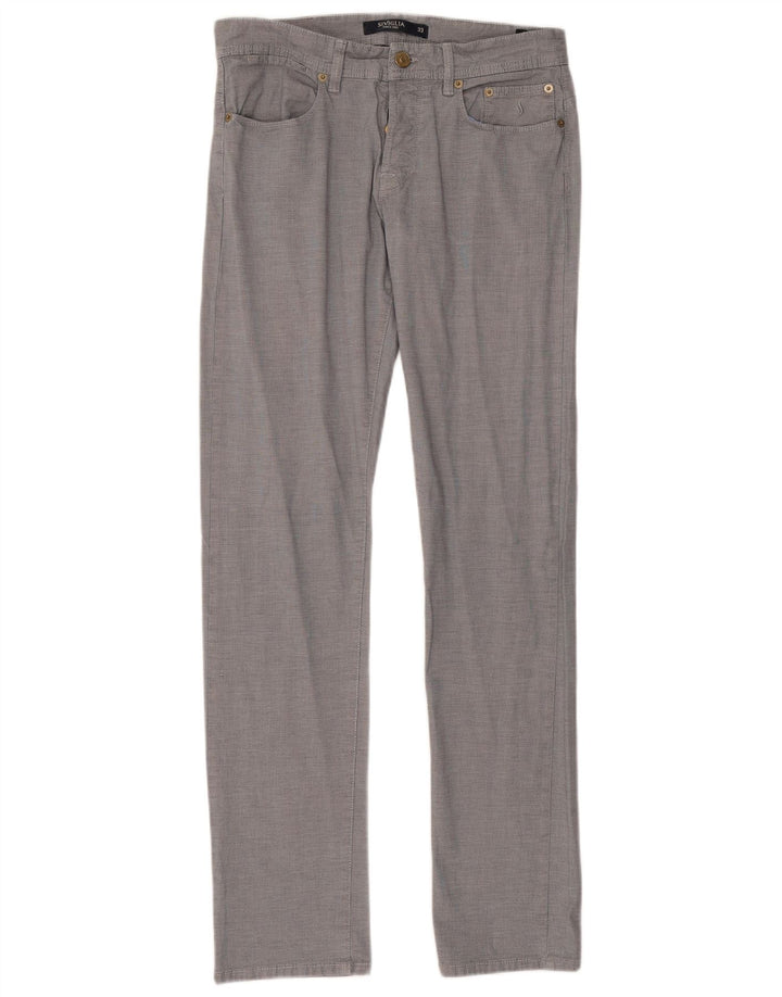 Pantaloni casual dritti da donna SIVIGLIA W33 L33 in cotone a quadri blu