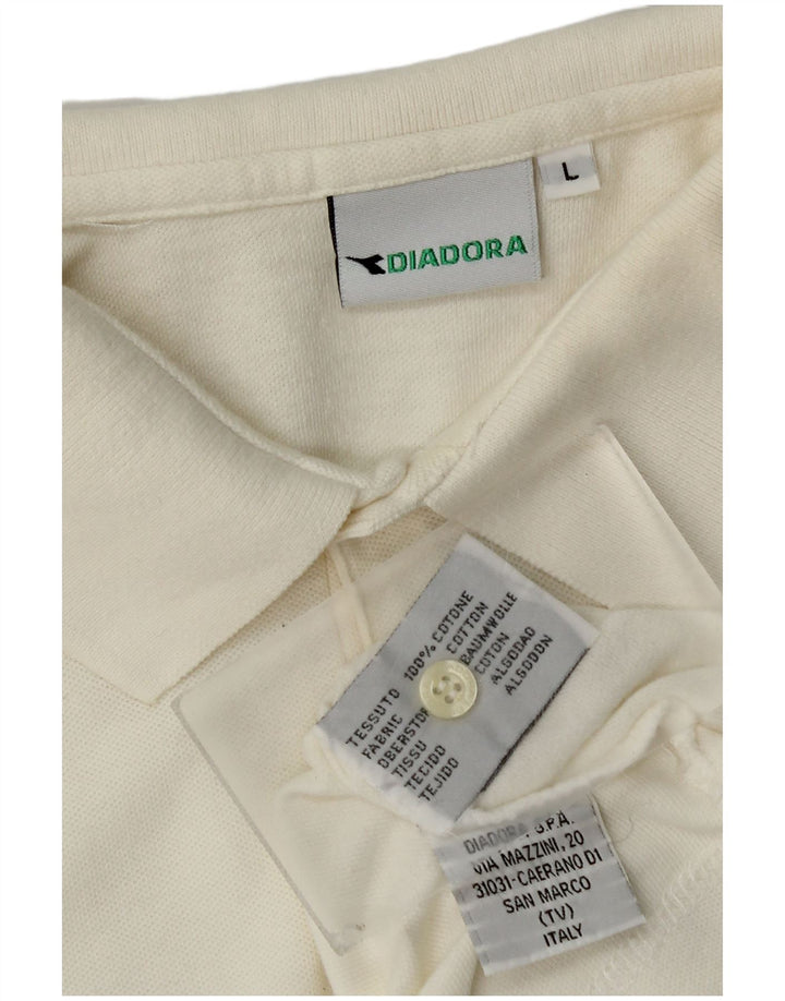 Polo Diadora Uomo Large in cotone bianco sporco