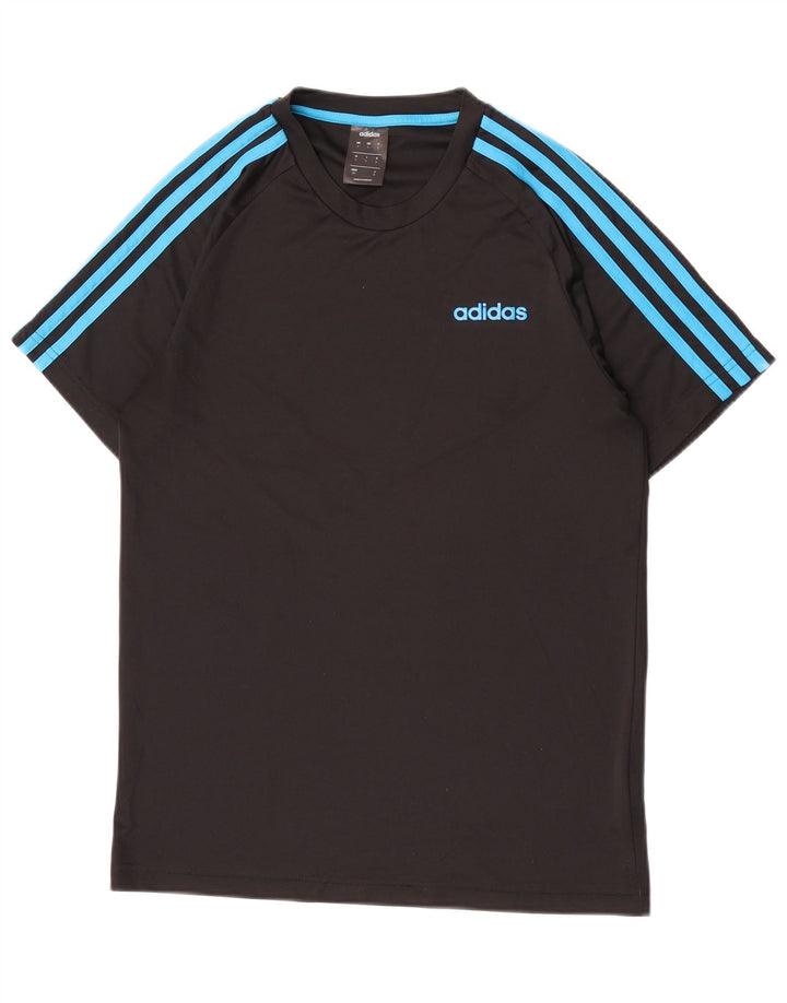 T-shirt Adidas Climalite da uomo piccola piccola in poliestere nero