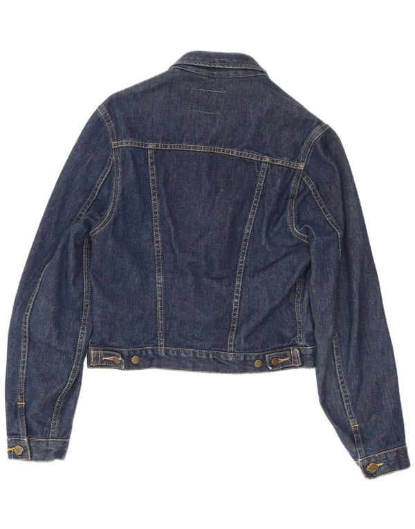 Giacca in denim corta da donna Lee UK 12 cotone blu navy medio