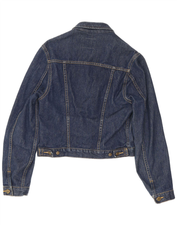 Giacca in denim corta da donna Lee UK 12 cotone blu navy medio
