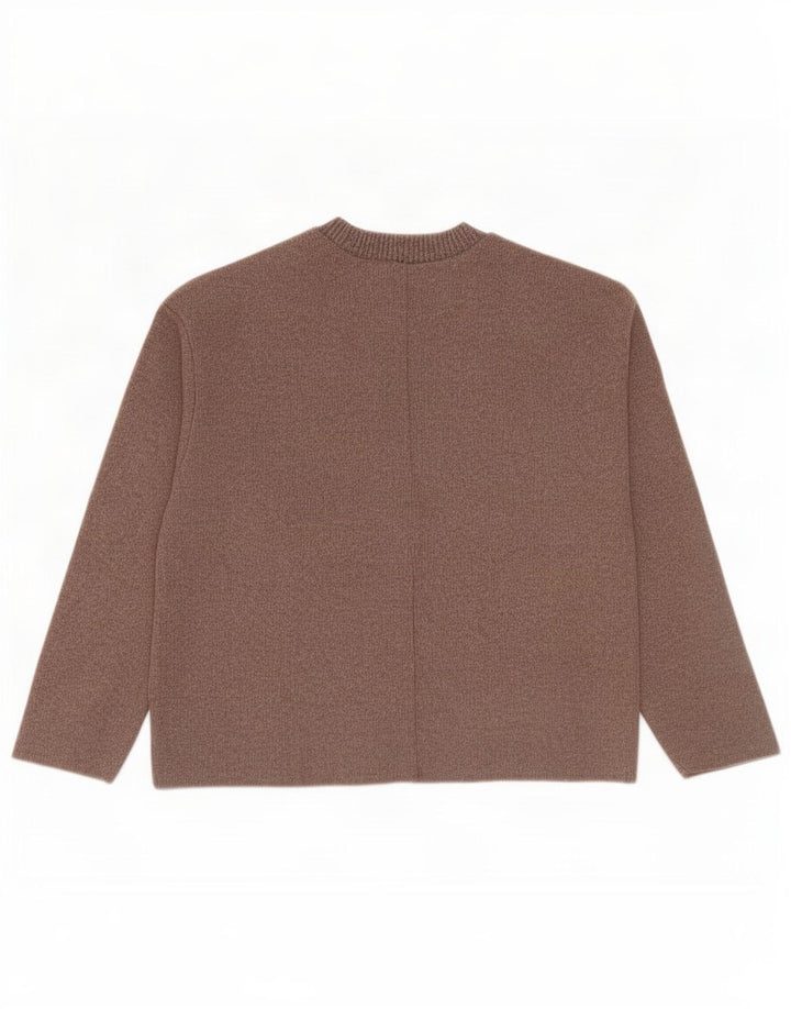 Top in camicetta da donna Zara UK 14 Poliestere marrone medio