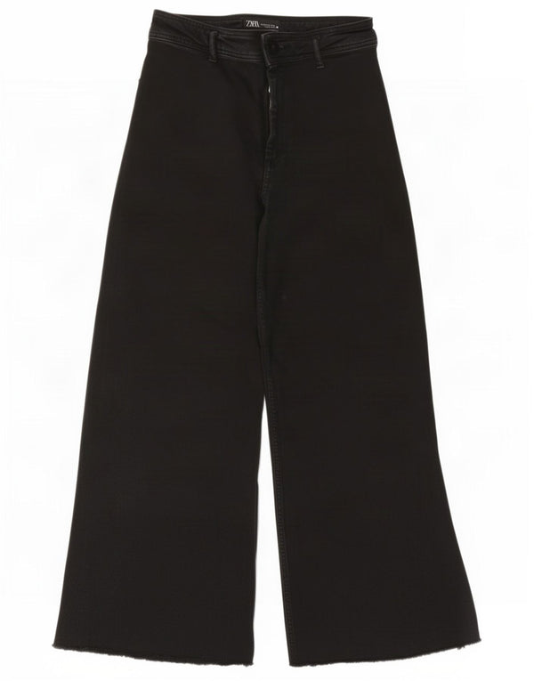Jeans Zara da donna a gamba larga a vita alta The Marine EU 38 Small W28 L27 Nero