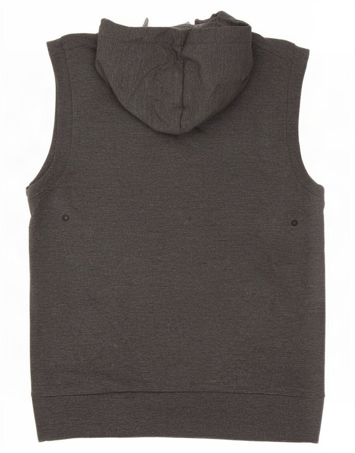 Maglione con cappuccio senza maniche da uomo Superdry Small in poliestere grigio