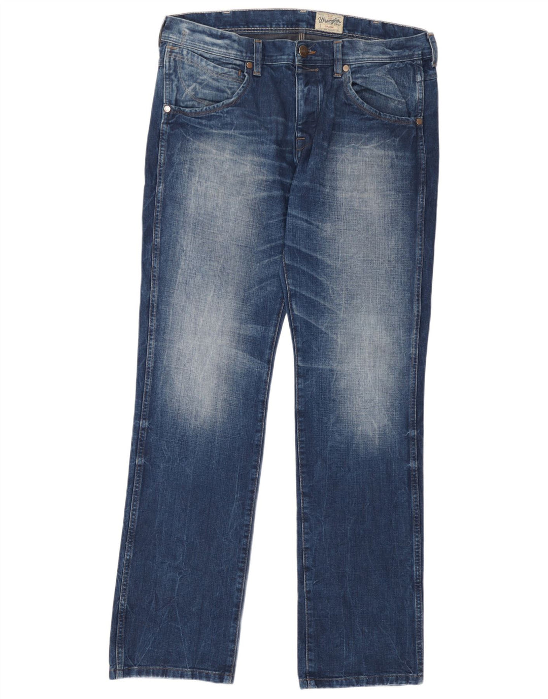 Jeans dritti Crank da uomo Wrangler W36 L34 cotone blu