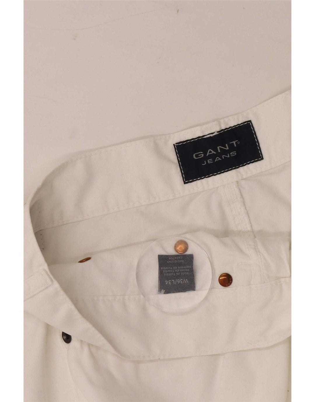 Jeans larghi da uomo Gant W36 L28 cotone bianco