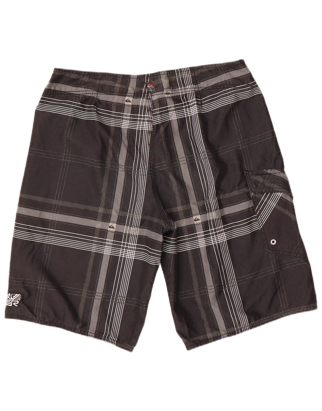 Pantaloncini da bagno da uomo Quiksilver medio in poliestere nero a quadri