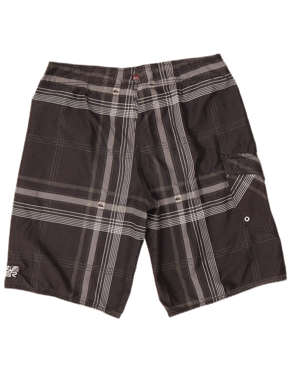 Quiksilver Mens Swimming Shorts Medium  Black Check Polyester