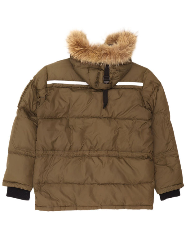 Geox Giacca imbottita con cappuccio Respira da uomo UK 42 XL Khaki Poliammide