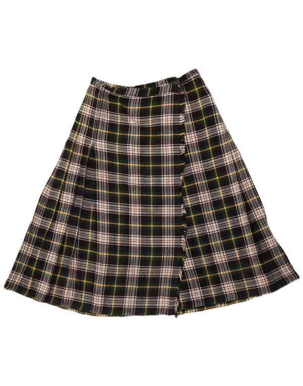 Gonna avvolgente da donna VINTAGE W26 piccolo quadretto verde