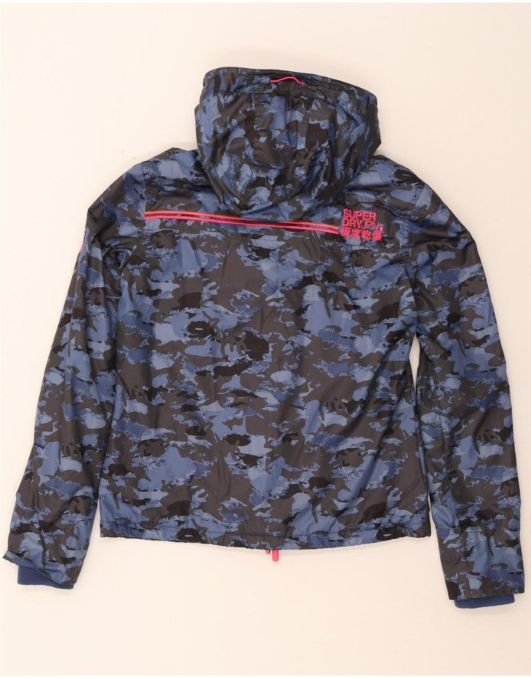 SUPERDRY Womens Windcheater Windbreaker Jacket UK 12 Medium Blue Vintage Superdry and Second-Hand Superdry from Messina Hembry 