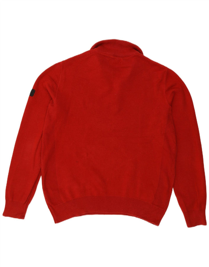 Barbour Uomo Maglione con zip Collo Maglione grande in cotone bordeaux