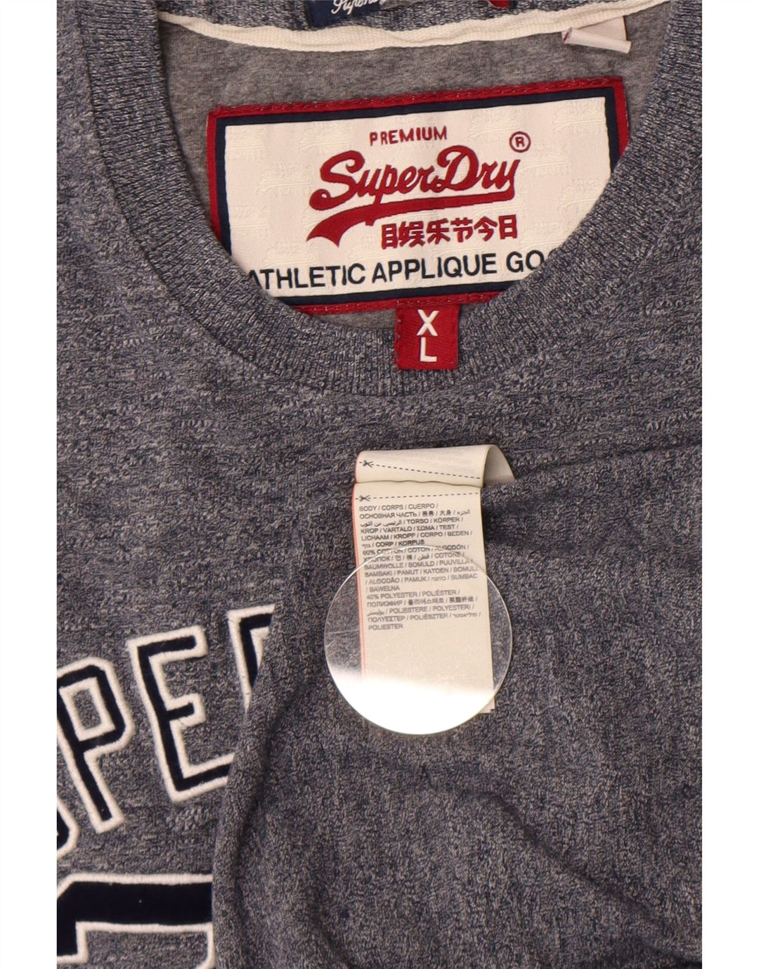T-shirt grafica da uomo Superdry Top XL in cotone grigio