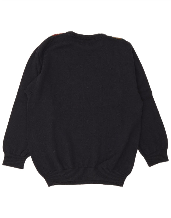Maglione maglione girocollo da uomo Marc Rene IT 48 Lana a righe blu navy medio