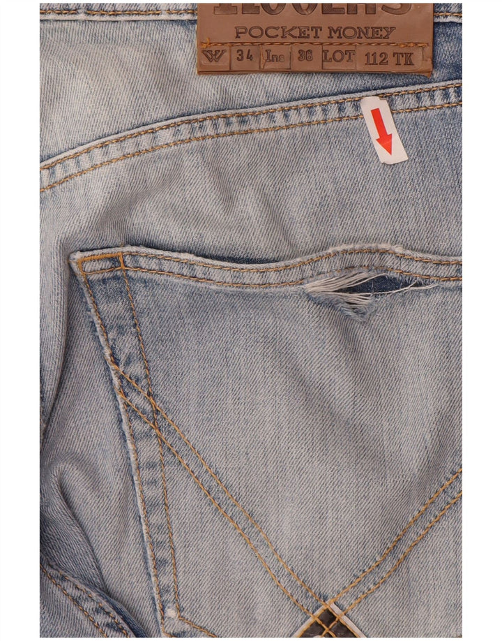 Jeans slim da uomo Roy Rogers W34 L31 cotone blu