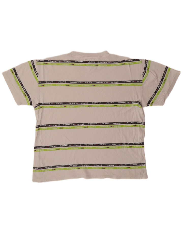 T-shirt grafica da uomo con vestibilità rilassata Tommy Hilfiger Top a righe bianche medie