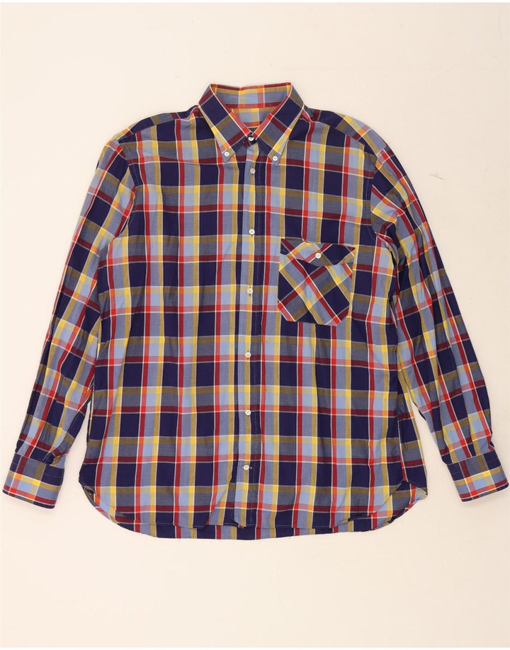 ROMAGNOLI Mens Roma Shirt Medium Multicoloured Check Vintage Romagnoli and Second-Hand Romagnoli from Messina Hembry 