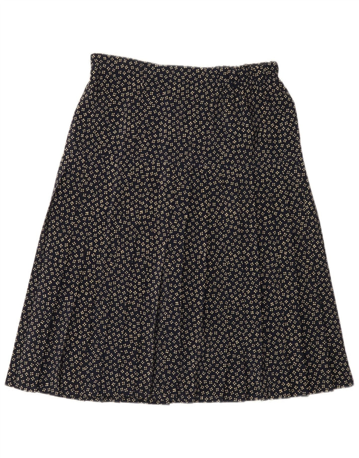 Gonna a pieghe vintage da donna W28 media nera floreale