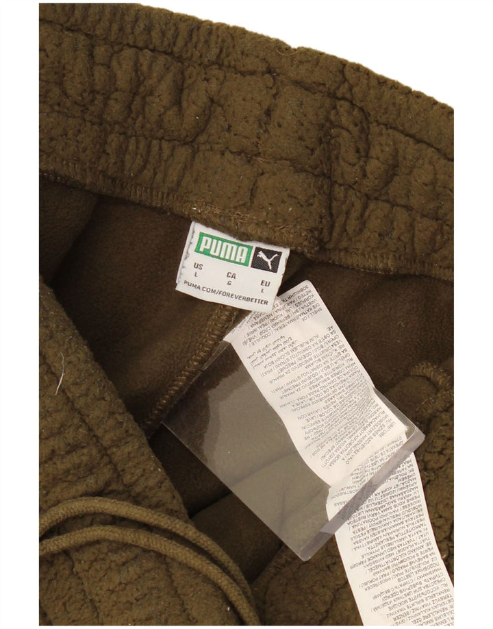 Pantaloni da tuta da uomo in pile Puma, pantaloni da jogging, grandi, in poliestere kaki